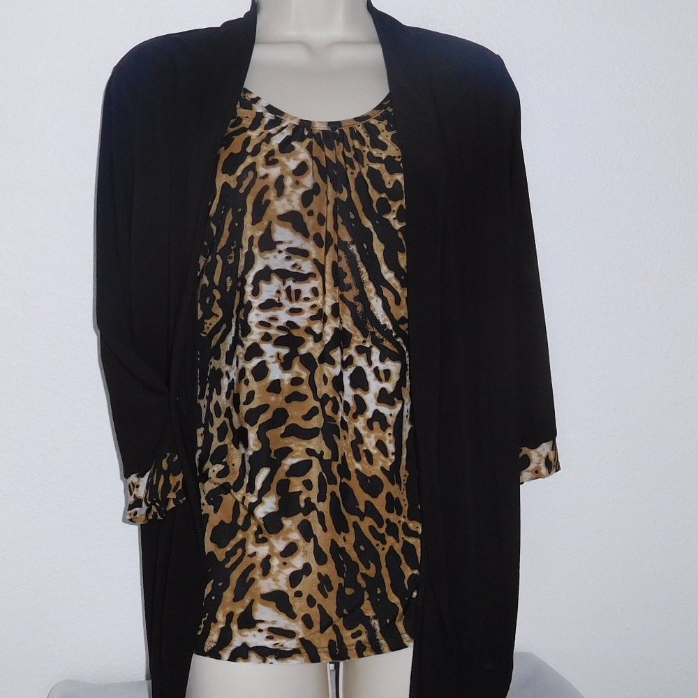 Rachel Rachel One Piece  Animal Print Top with Jacket